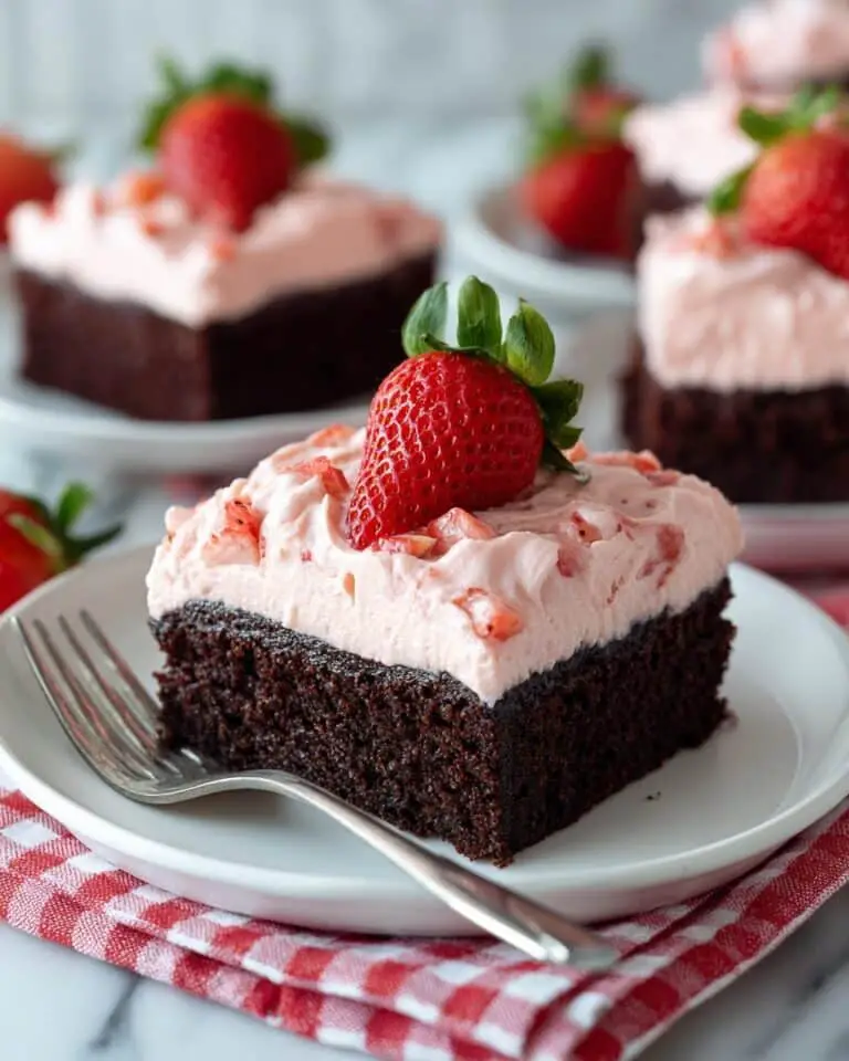 Strawberry Fudge Poke Cake Recipe