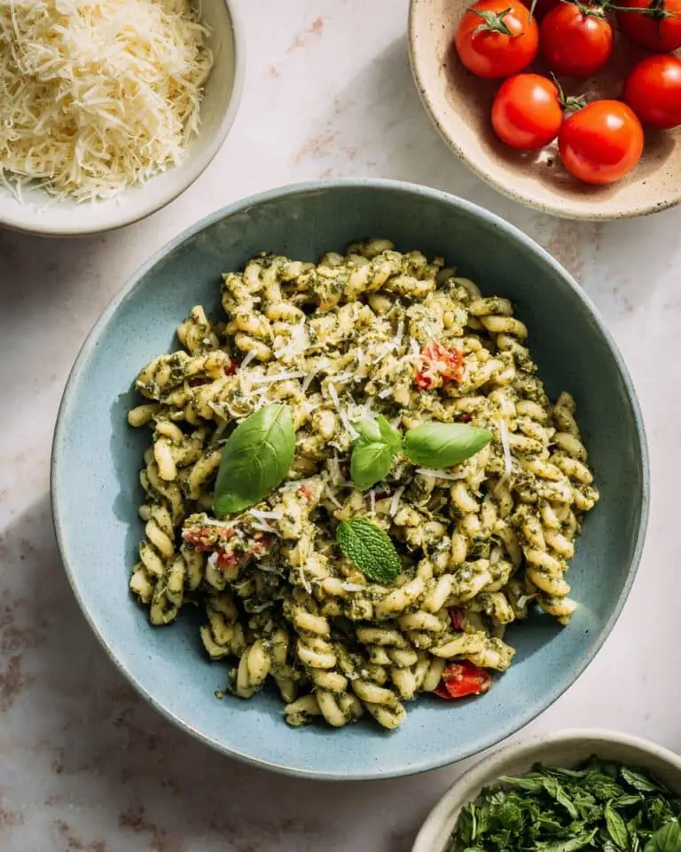 Pesto alla Trapanese (Sicilian Almond Pesto) with Spiral Pasta Recipe