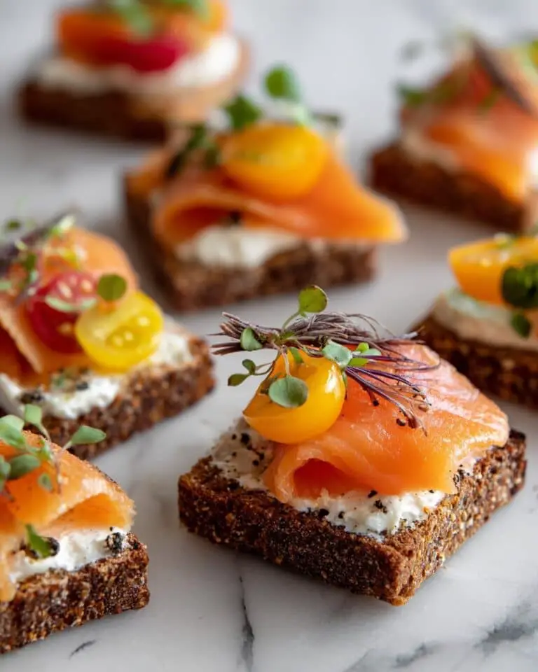 Healthy Mini Canapé Toasts with Gravlax or Smoked Salmon Recipe