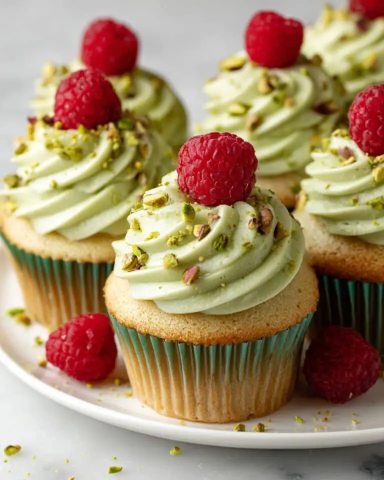 Pistachio & Raspberry Cupcakes Recipe