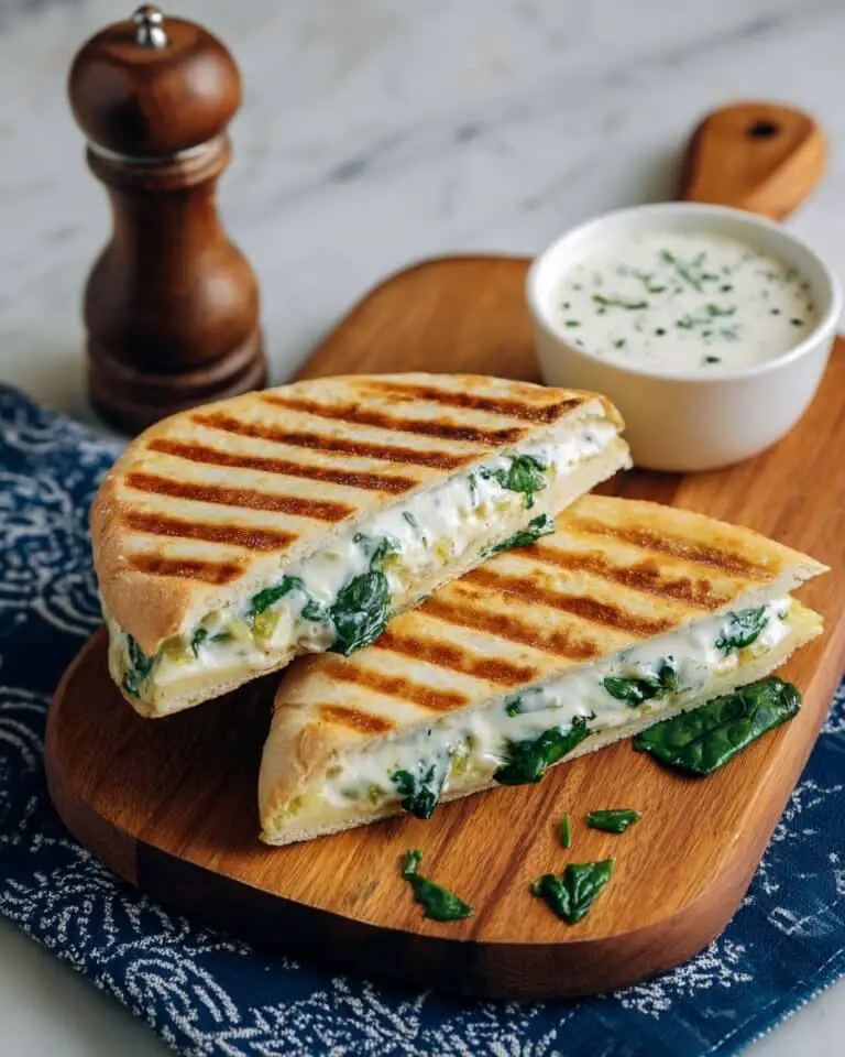 Grilled Chicken Pita Sandwiches with Cheese, Spinach, and Artichoke Recipe