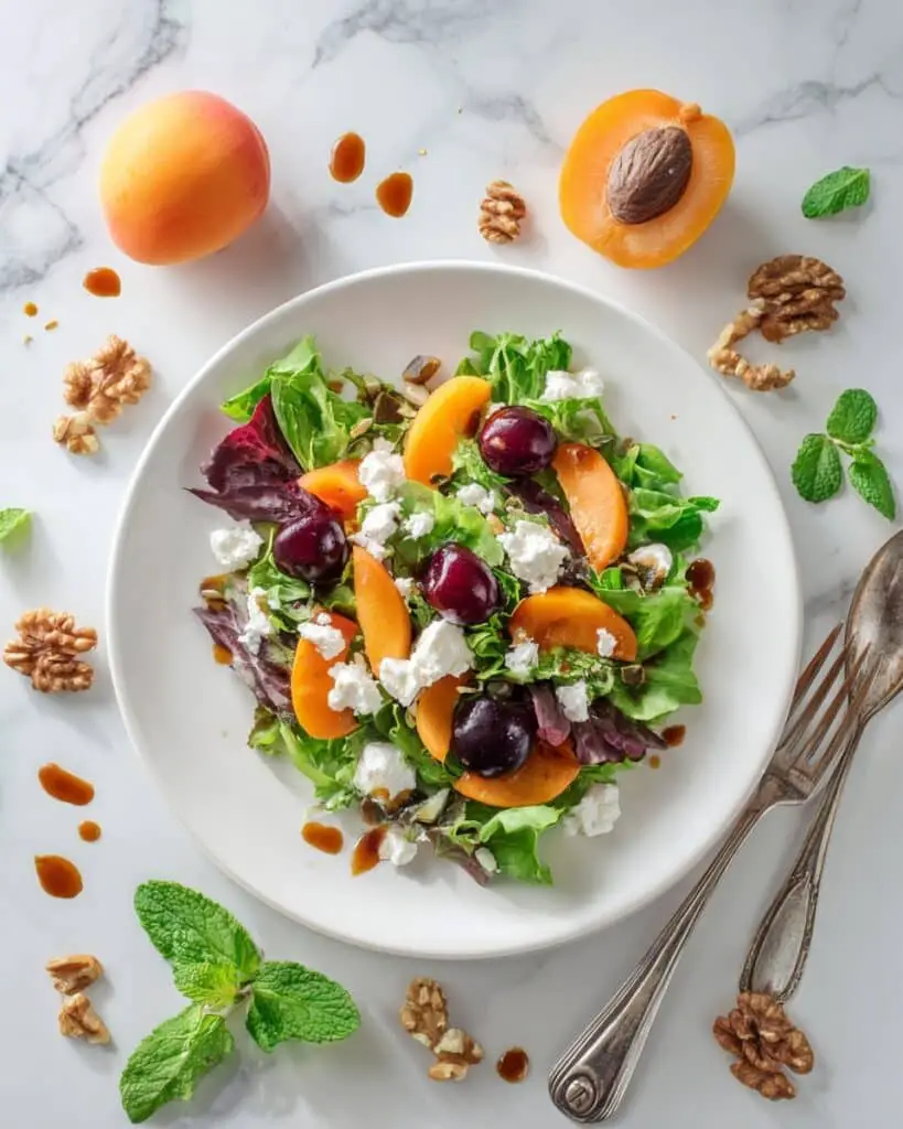 Stone Fruit Salad with Quinoa, Vegan Feta and Nut Brittle Recipe
