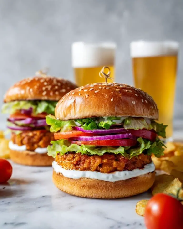 Juicy Chicken Burger with Fresh Veggies Recipe