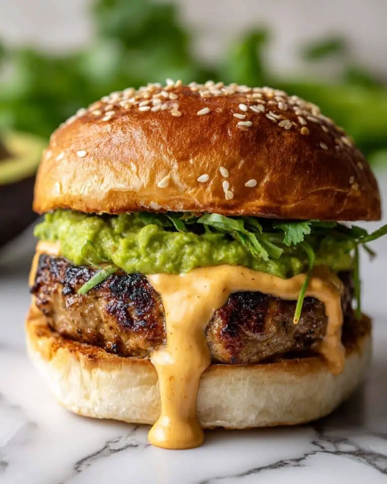 Spicy Chicken Burger with Cilantro-Lime Avocado and Chipotle Mayo Recipe