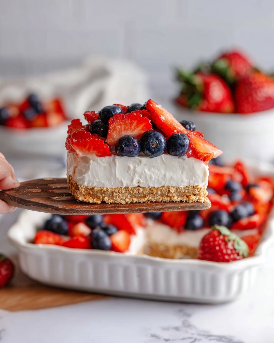 Red, White and Blue Pretzel Salad Recipe