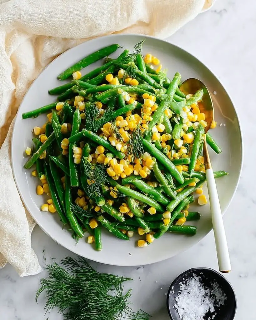 Green Beans and Corn Salad with Fresh Dill and Mint Recipe