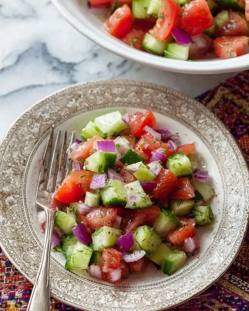 Shirazi Salad (Persian Cucumber Tomato Salad) Recipe