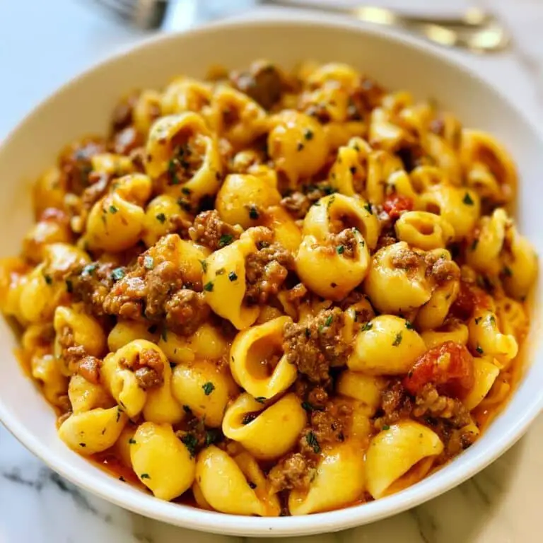 Homemade Creamy Beef and Shells Recipe
