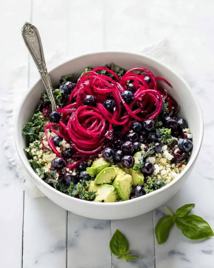 Kale Salad with Quinoa and Blueberries Recipe