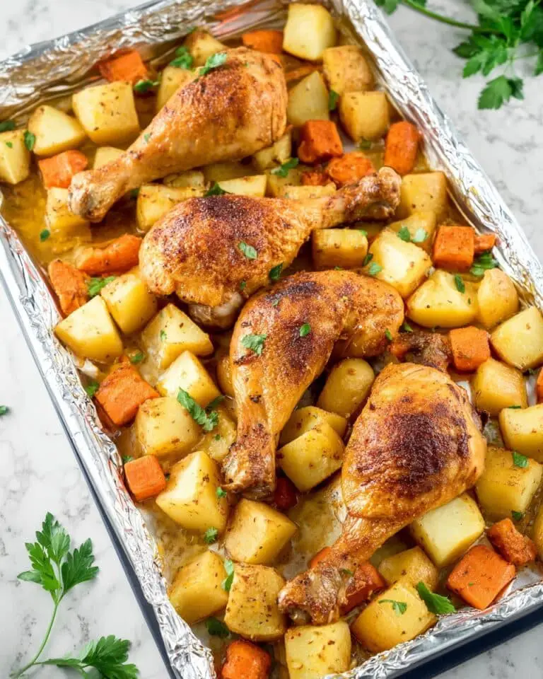 Baked Chicken Drumsticks and Potatoes Recipe