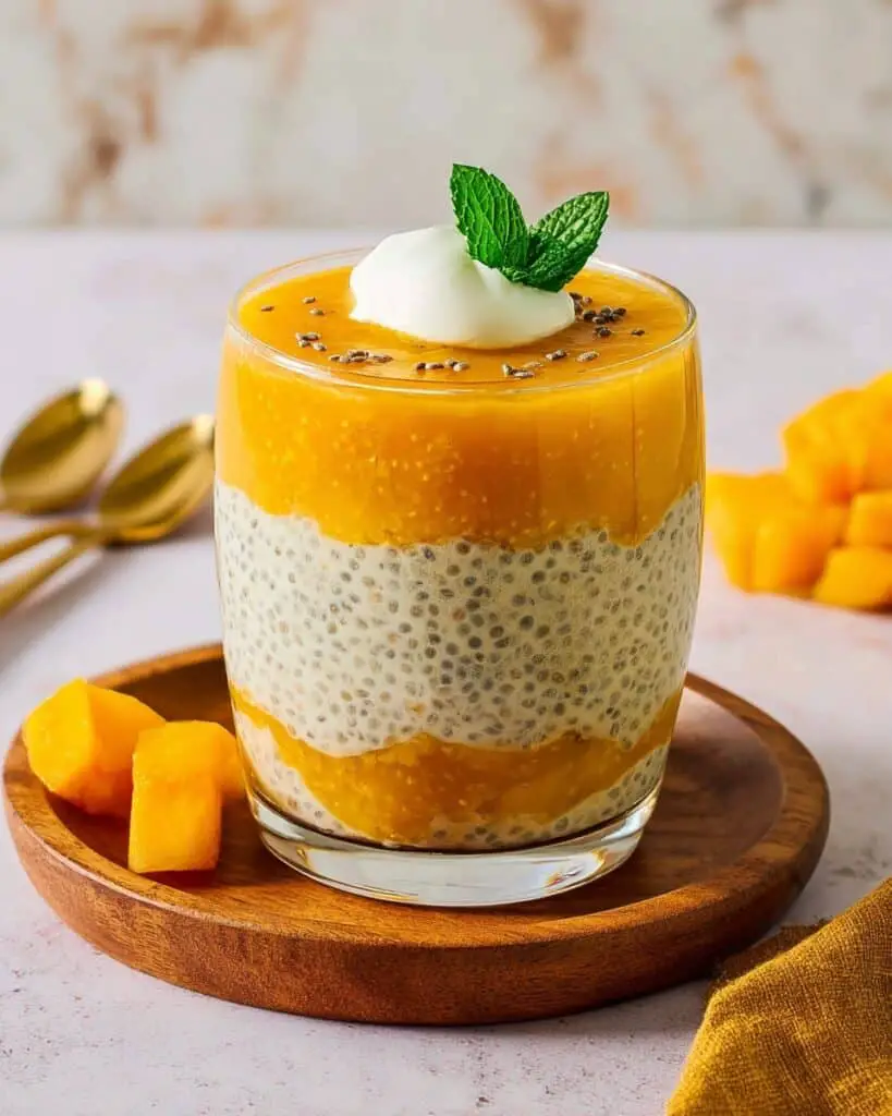 Peaches and Cream Chia Pudding with Greek Yogurt Recipe