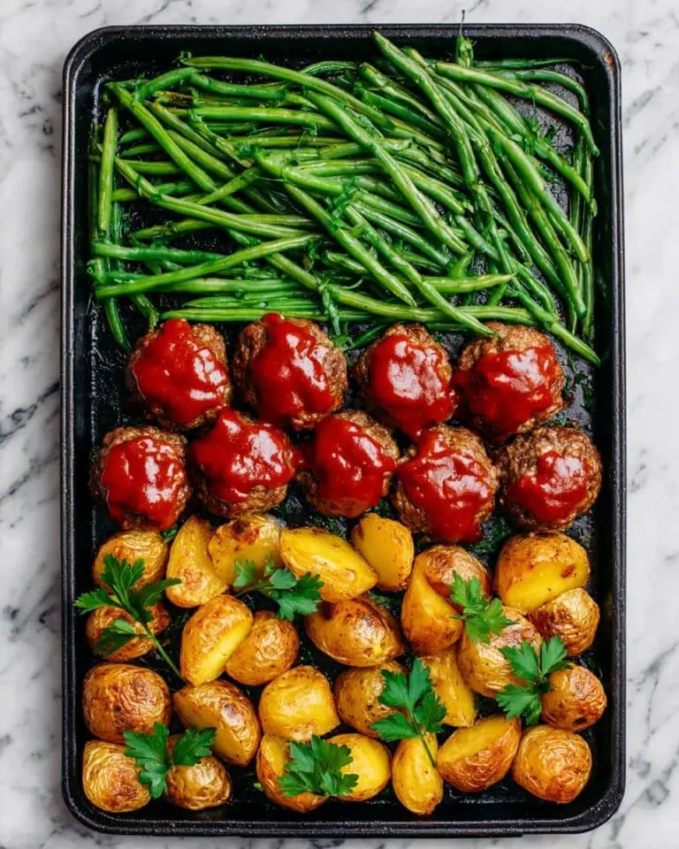 Sheet Pan Meatloaf with Potatoes and Green Beans Recipe