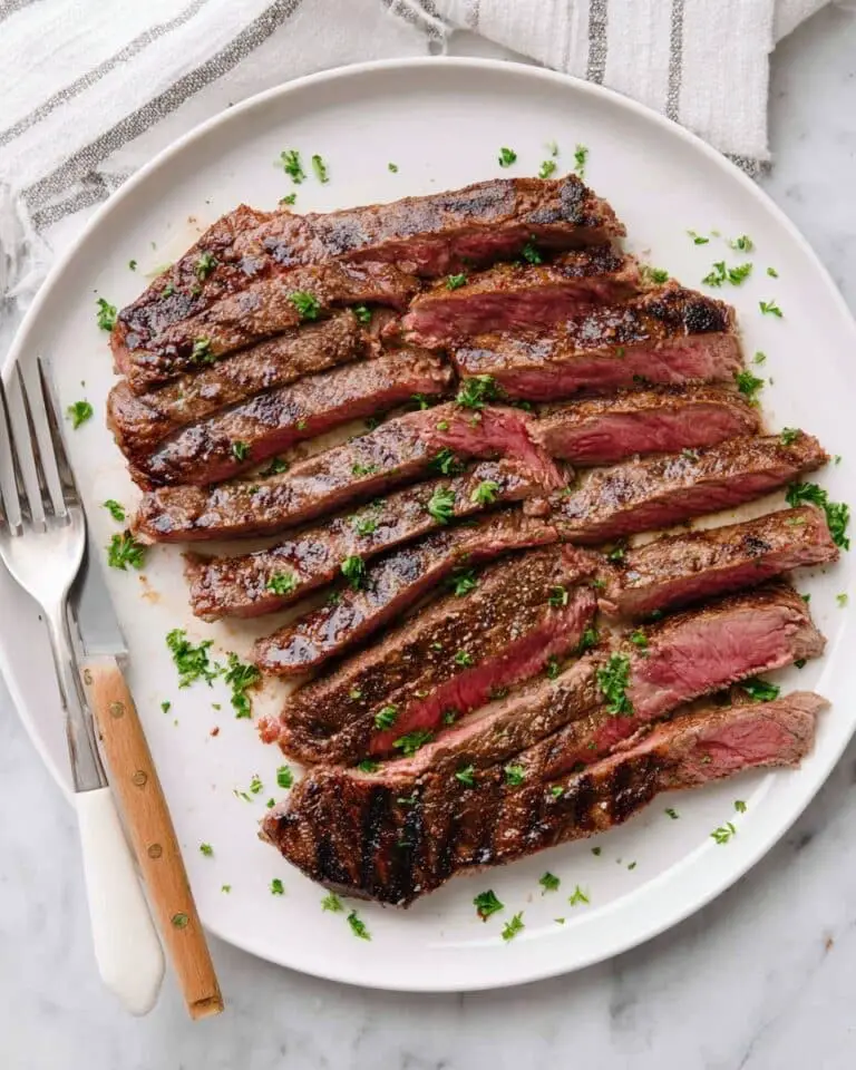 Grilled Flank Steak with Worcestershire, Tamari, Lemon, and Honey Marinade Recipe