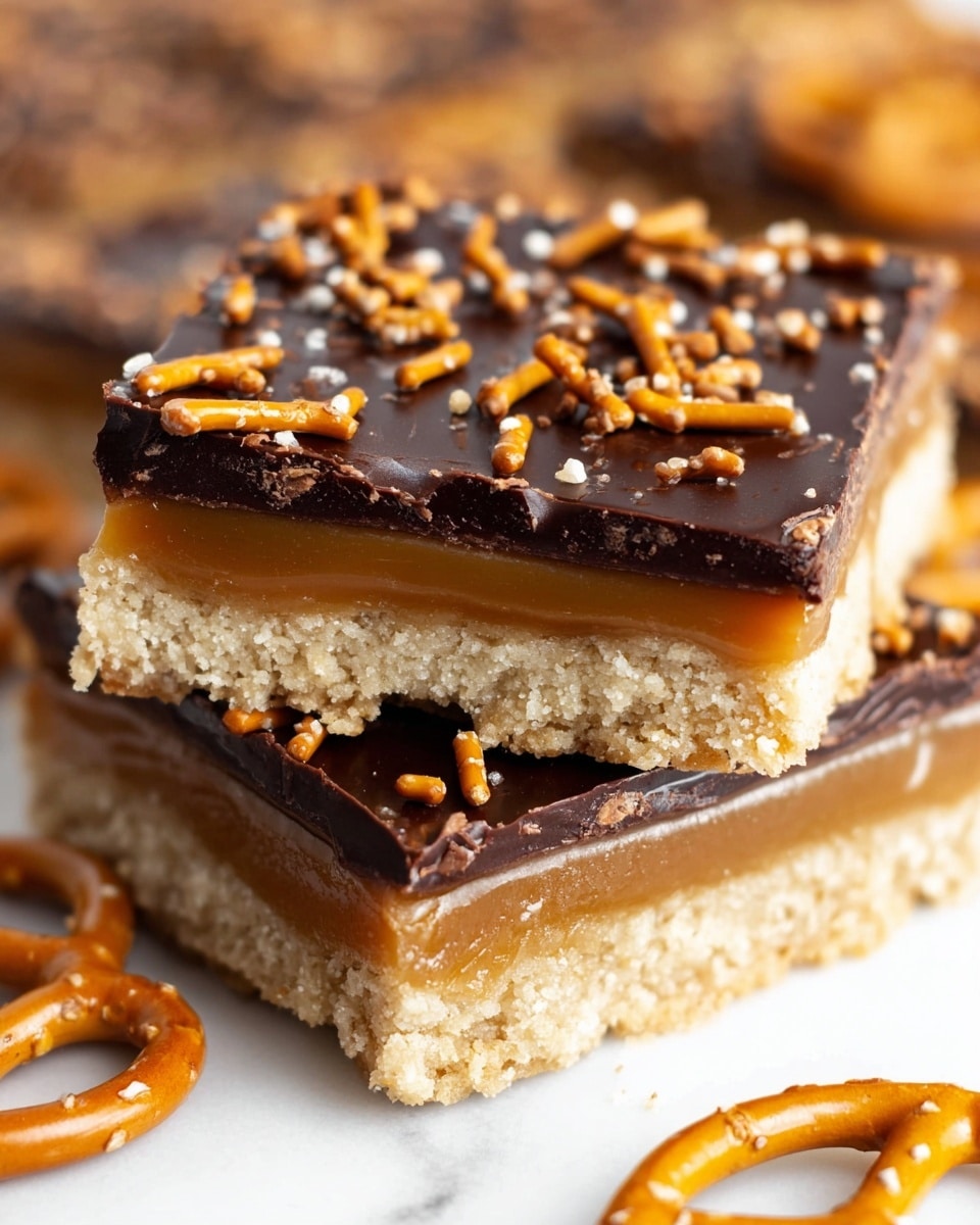 Chocolate Salted Caramel Pretzel Bars Recipe