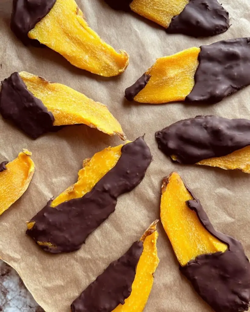 Chocolate Dipped Mango Slices Recipe
