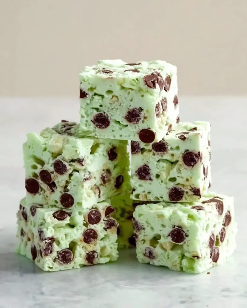 Mint Chocolate Chip Rice Krispie Treats Recipe
