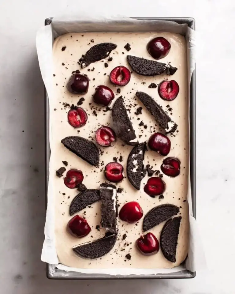 No Churn Cherry Oreo Ice Cream Recipe