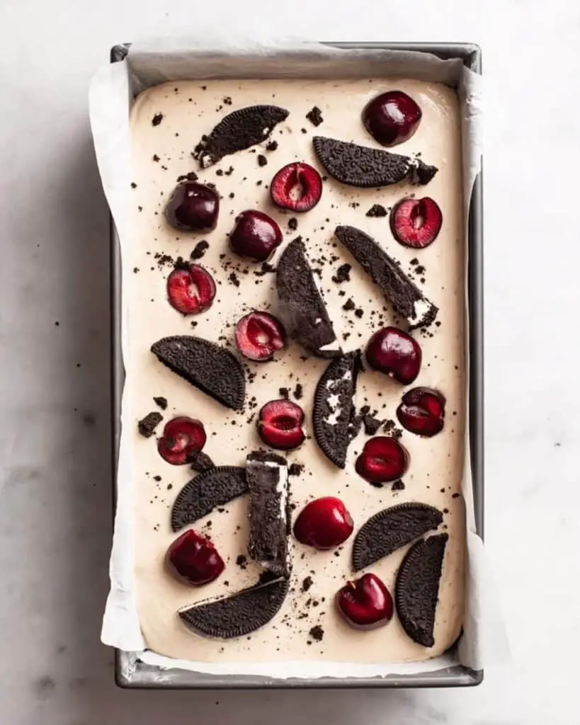 No Churn Cherry Oreo Ice Cream Recipe