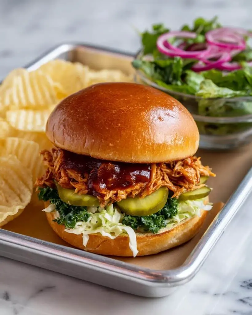 Slow Cooker Pulled Chicken Sandwiches with Slaw Recipe