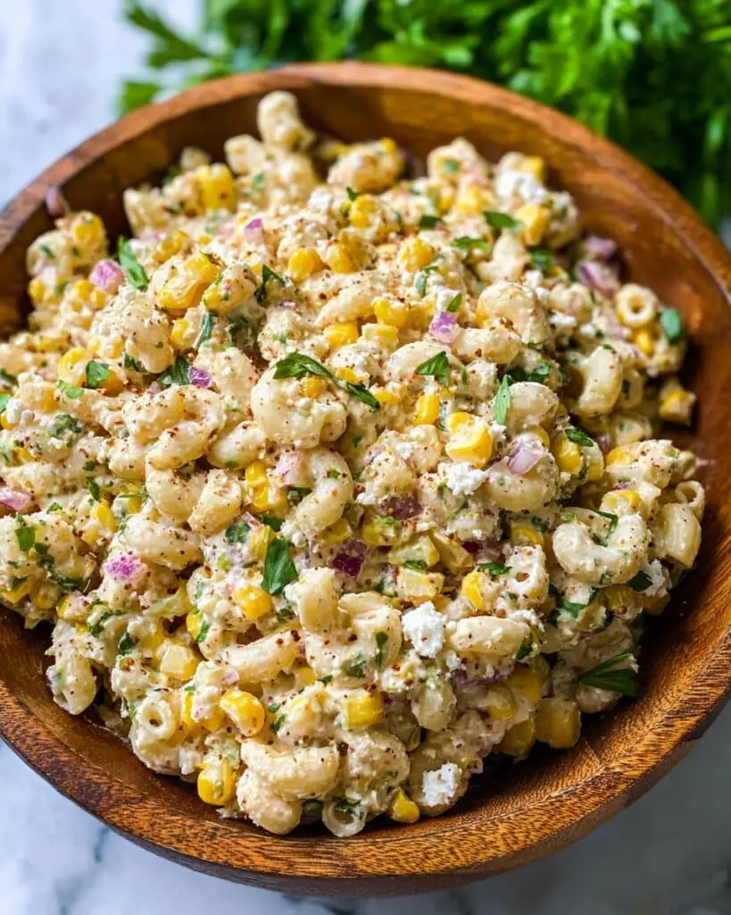 Easy Summer Mexican Street Corn Pasta Salad Recipe