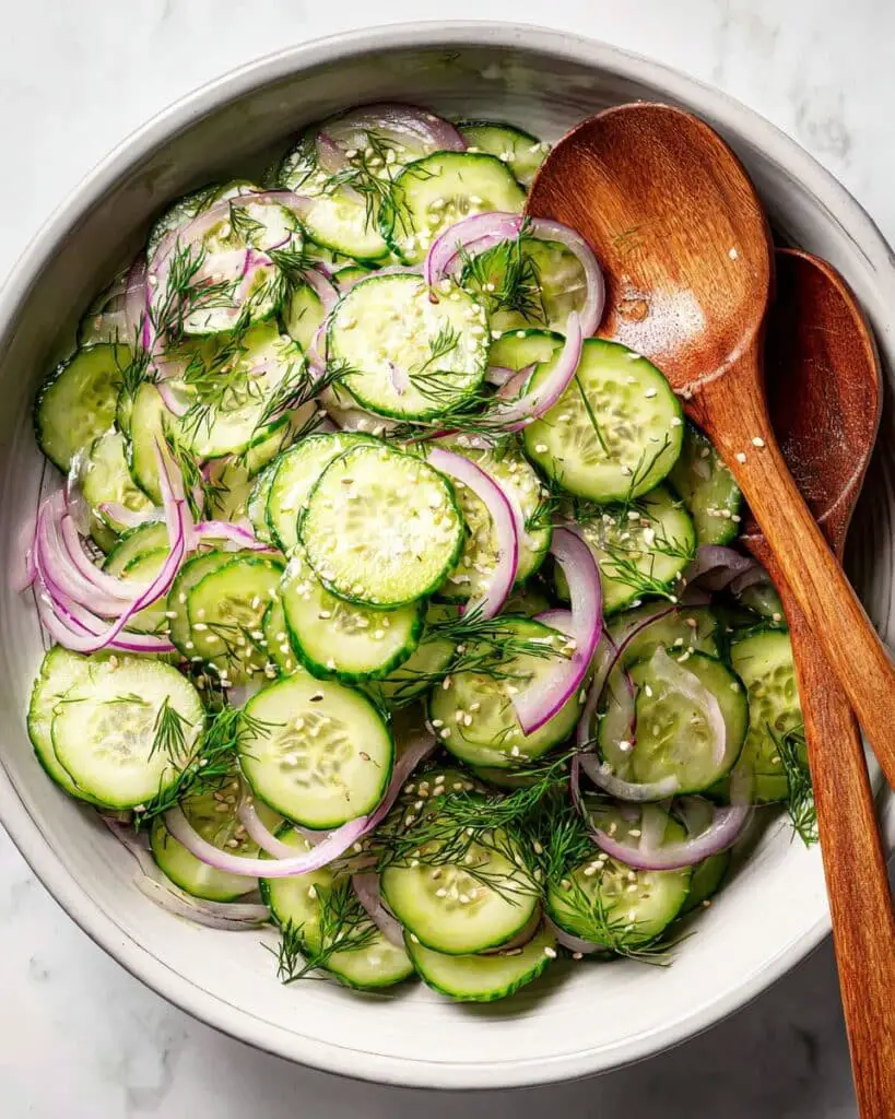 Cucumber and Onion Salad with Honey Apple Cider Vinaigrette Recipe