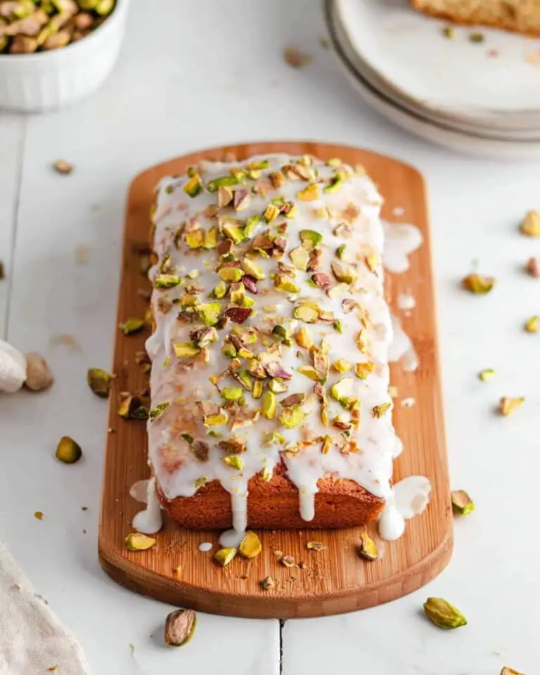 Pistachio Cinnamon Cake Bread with Pistachio Icing Recipe