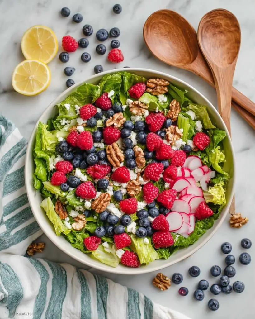 Summer Salad with Fresh Berries, Radishes, and Goat Cheese Recipe