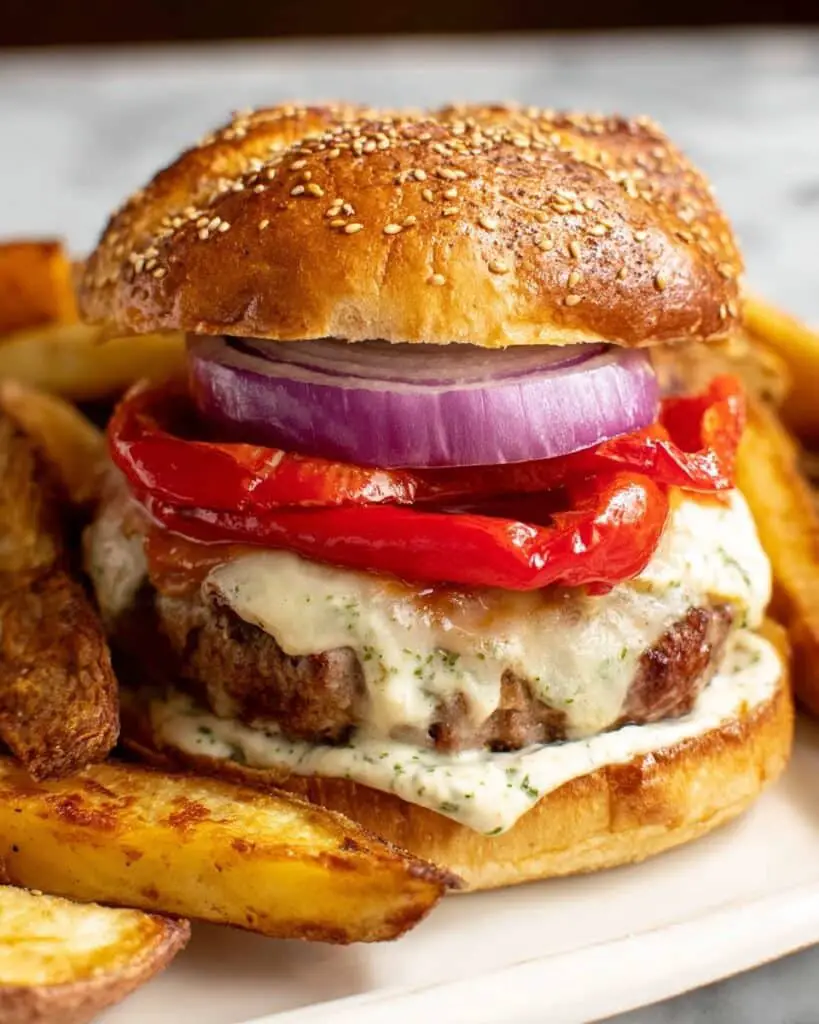 Italian Sausage Burgers with Pesto Aioli Recipe
