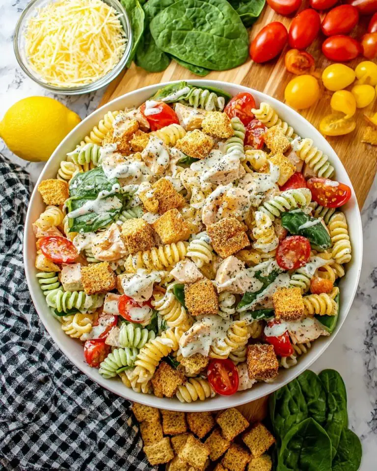 Creamy Chicken Caesar Pasta Salad Recipe
