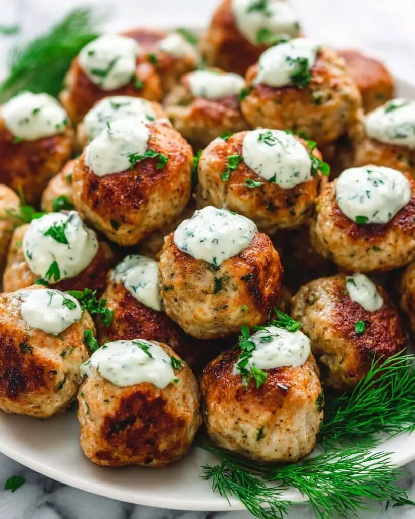 Green Goddess Chicken Meatballs with Orzo Recipe