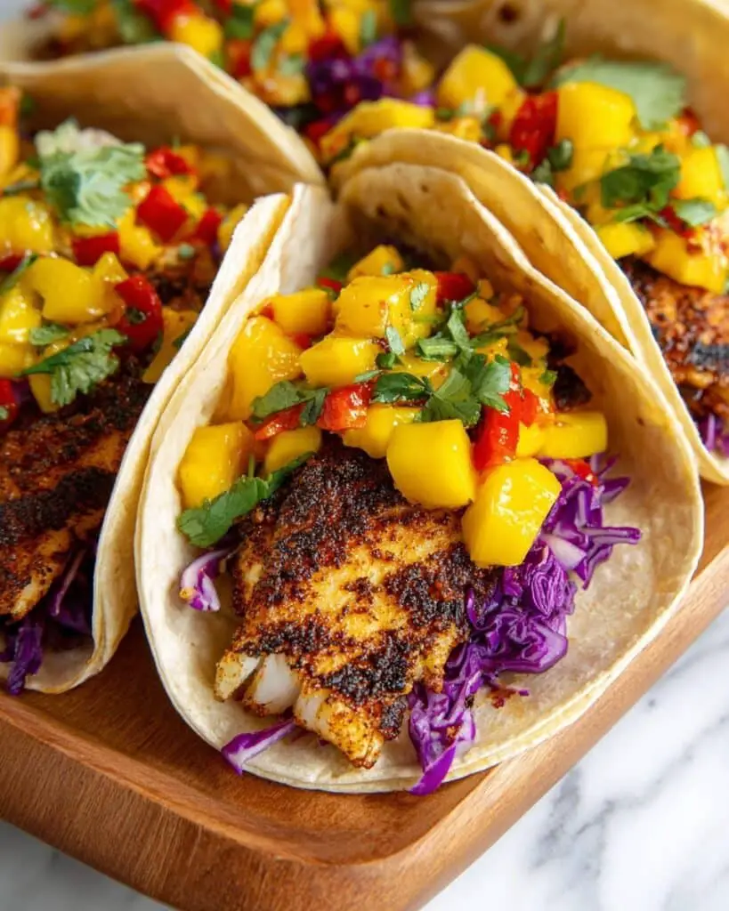 Blackened Fish Tacos with Mango Salsa Recipe