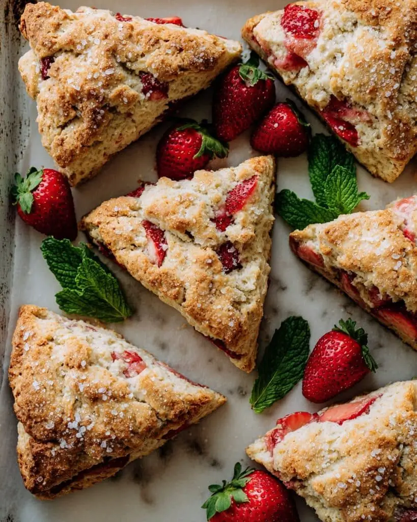Sourdough Discard Strawberry Mint Scones Recipe