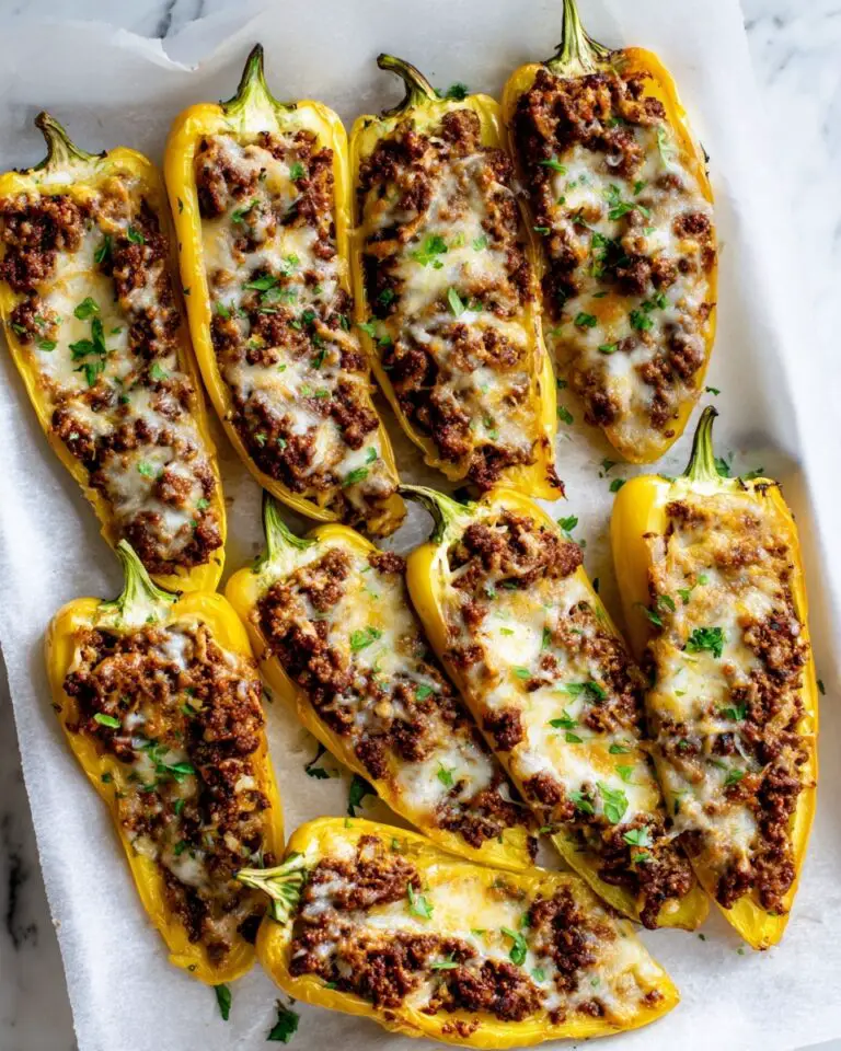 Stuffed Banana Peppers with Sausage, Cheese, and Fresh Herbs Recipe