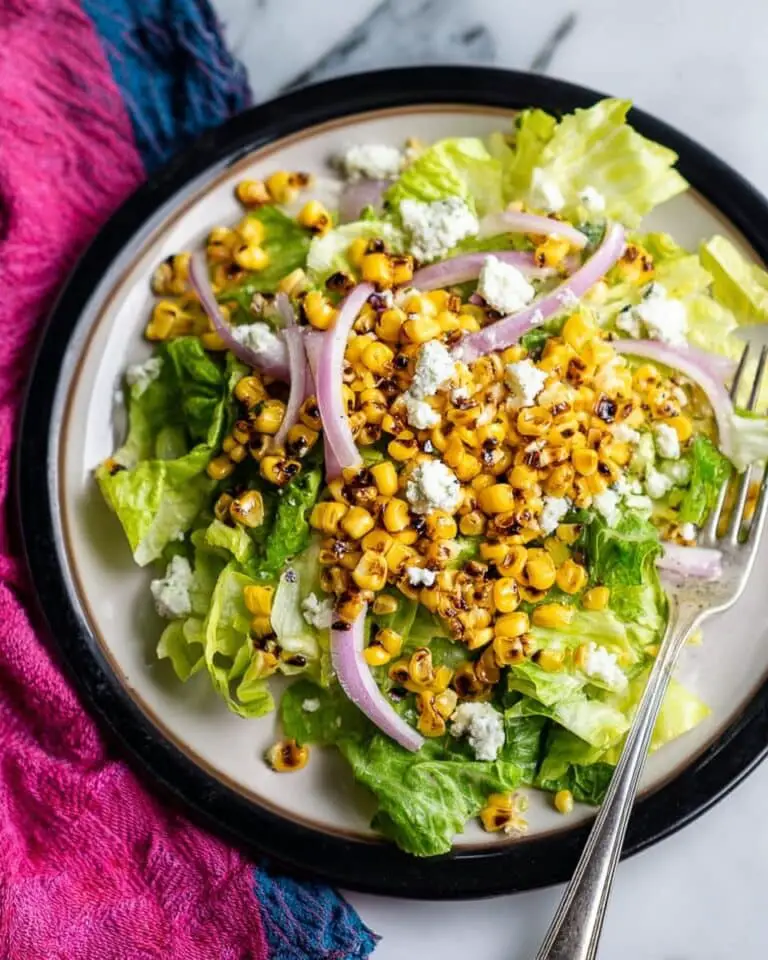 Roasted Corn Chopped Salad with Lemon Vinaigrette Recipe