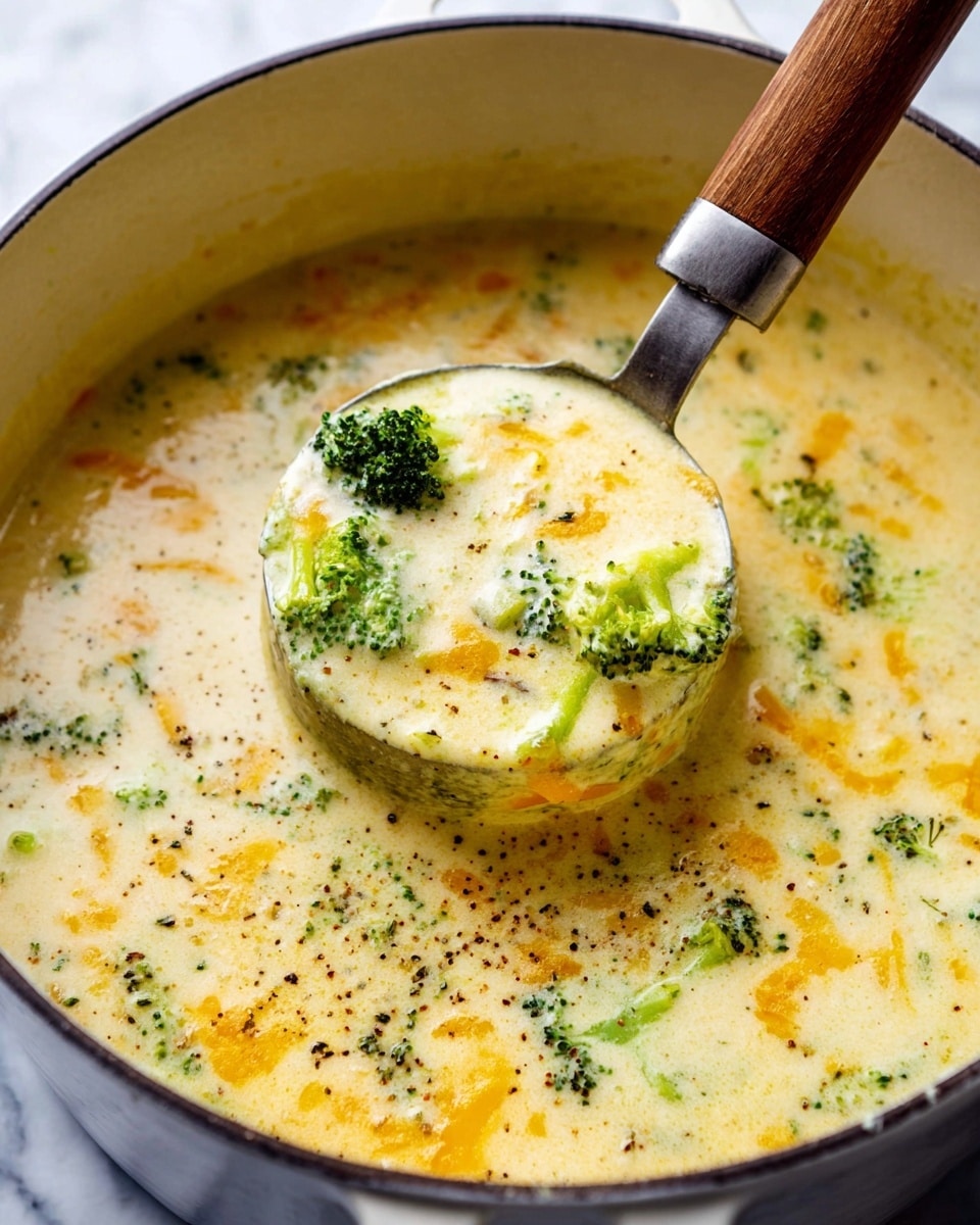 A close-up view of a creamy soup inside a white bowl, showing three main layers: a thick beige creamy base, bright green broccoli pieces scattered through it, and some fine orange shredded cheese sprinkled on top. A woman's hand with dark glittery nail polish holds a silver spoon filled with the same creamy soup, broccoli, and cheese in the foreground. The bowl sits on a white marbled surface with blurred parts of another bowl and green vegetable pieces in the background. photo taken with an iphone --ar 4:5 --v 7