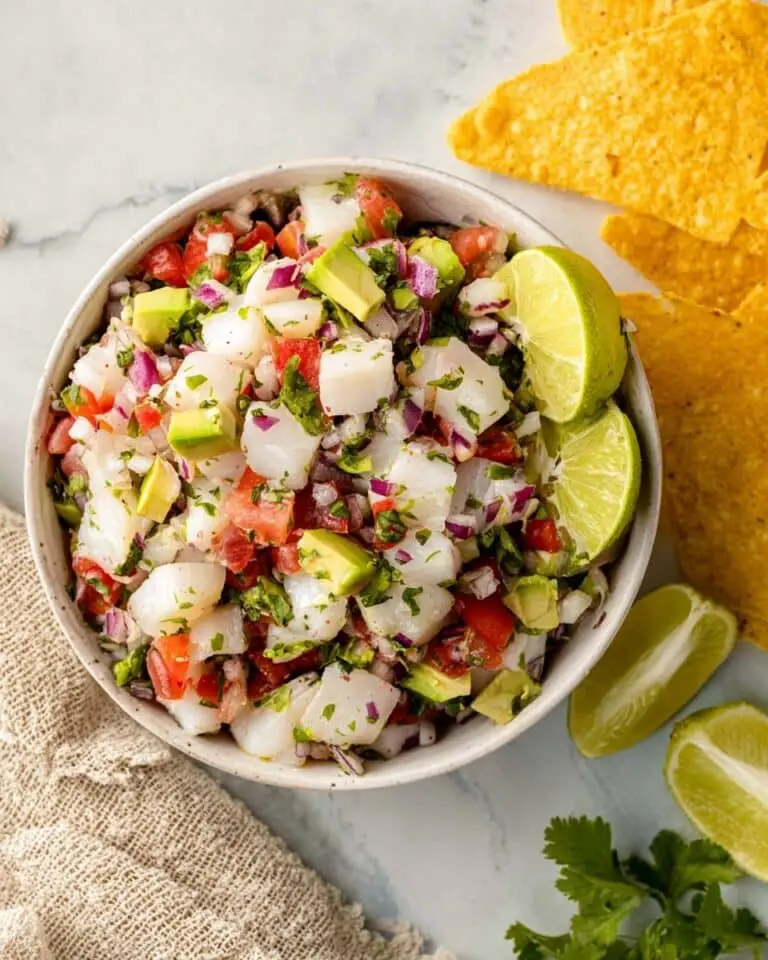 Fish Ceviche with Lime, Tomato, Avocado, and Fresh Herbs Recipe