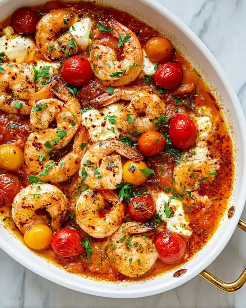 Baked Feta Shrimp and Tomatoes Recipe