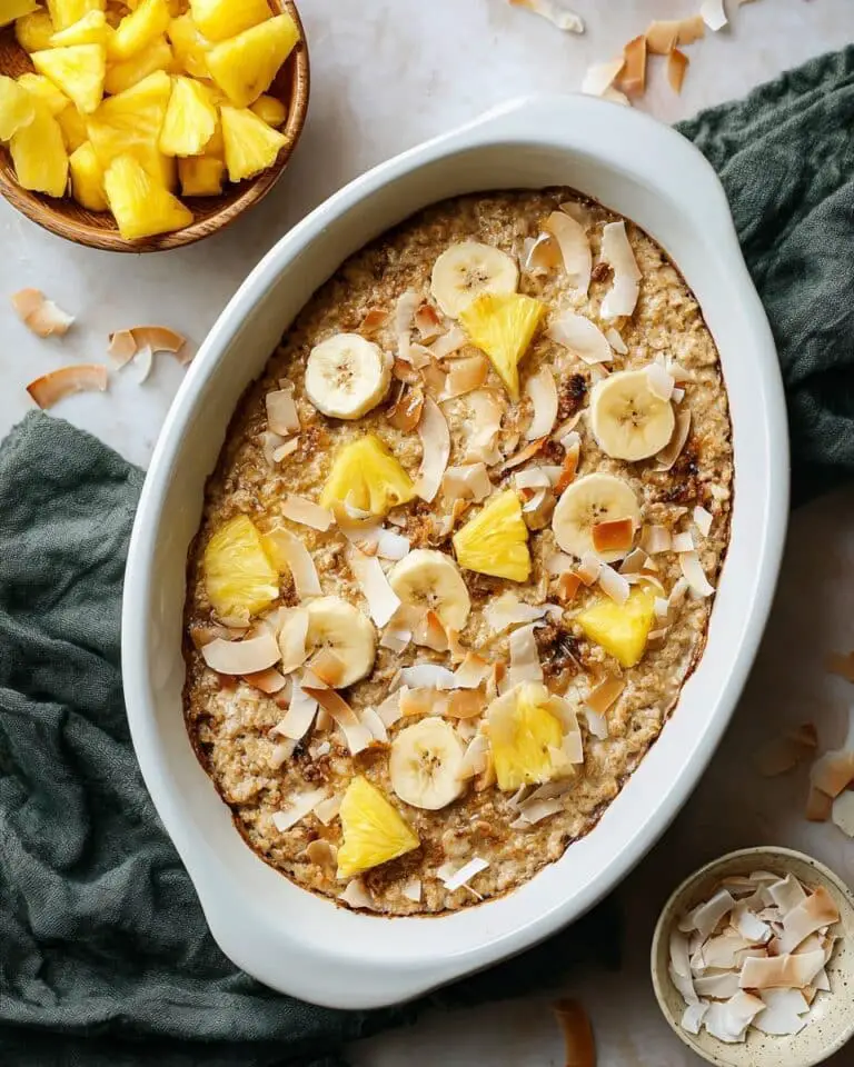 Pineapple Baked Oatmeal with Banana and Coconut Recipe