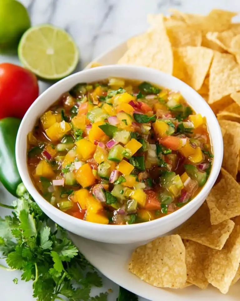Roasted Peach Tomatillo Salsa Recipe