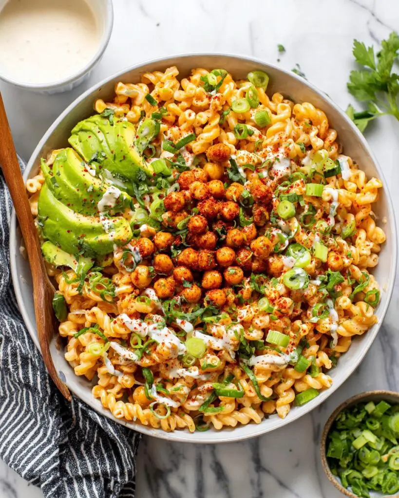 Buffalo Chickpea Pasta Salad Recipe
