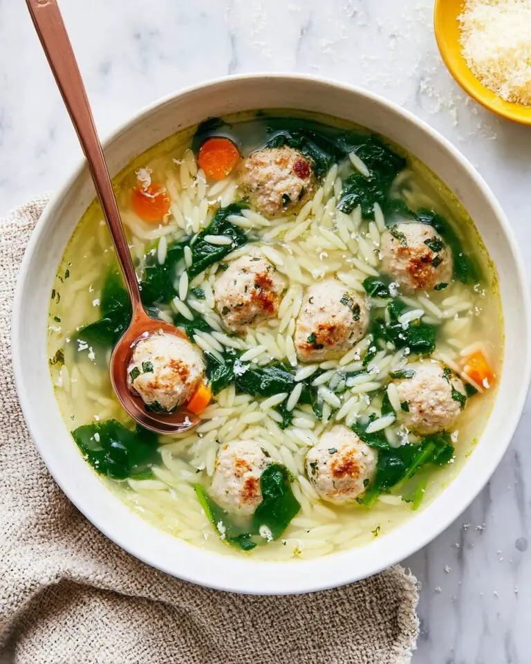 Italian Wedding Soup with Orzo and Mini Meatballs Recipe