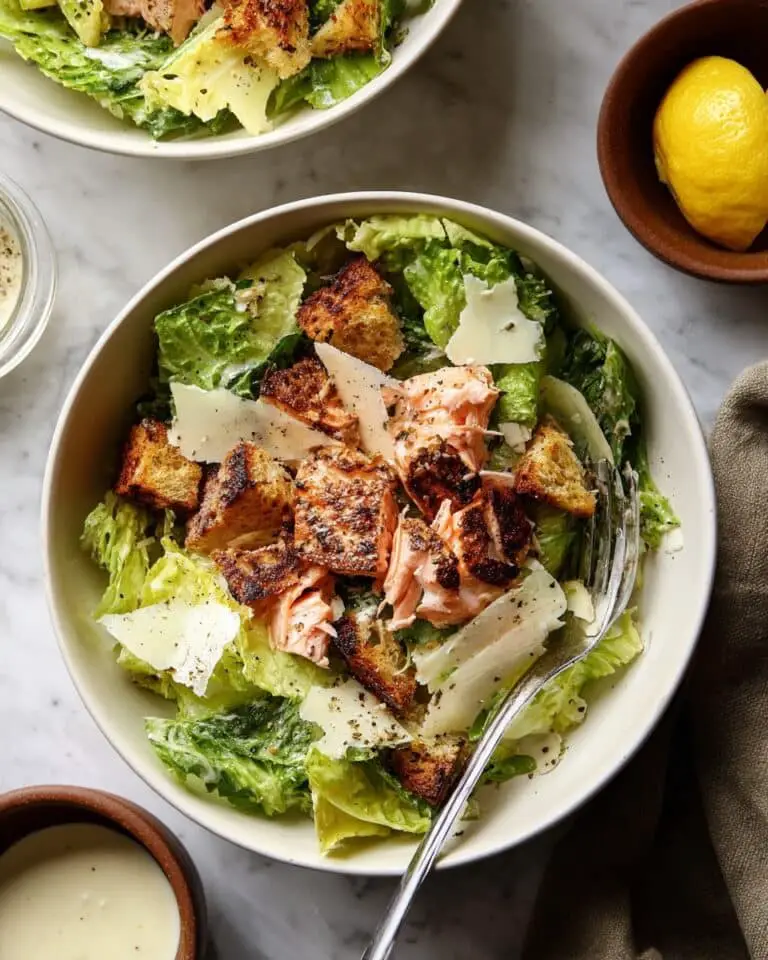 30-Minute Baked Salmon Caesar Salad Recipe