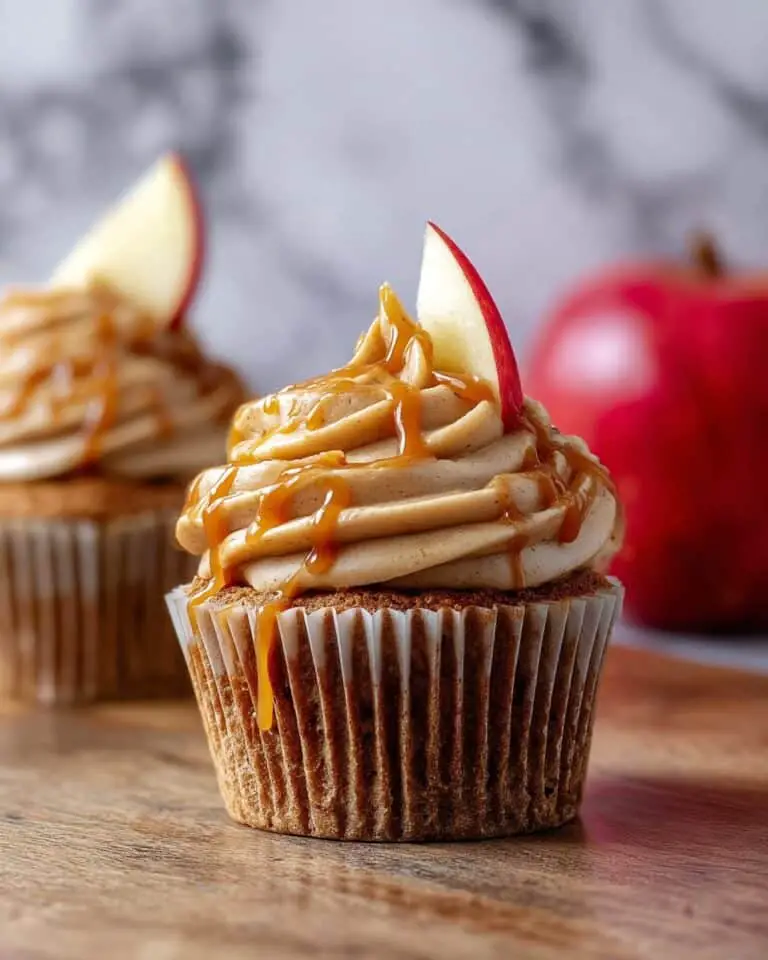 Caramel Apple Cupcakes with Salted Caramel Cream Cheese Frosting Recipe