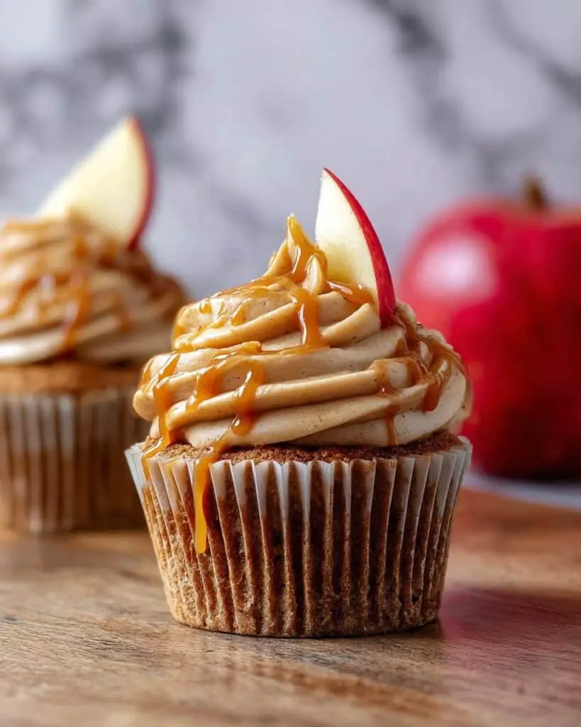 Caramel Apple Cupcakes with Salted Caramel Cream Cheese Frosting Recipe