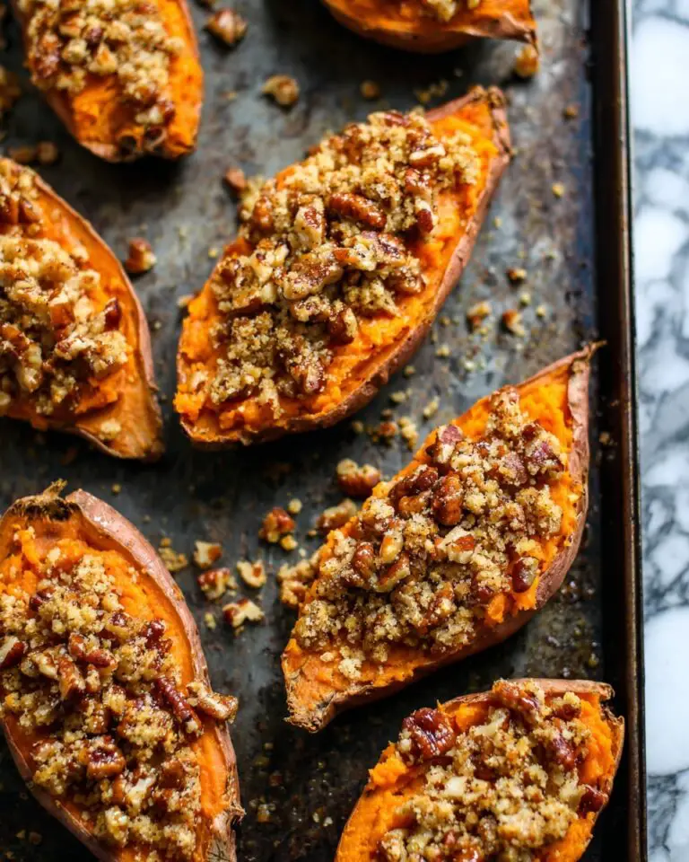 Twice Baked Sweet Potatoes with Pecan Streusel Recipe