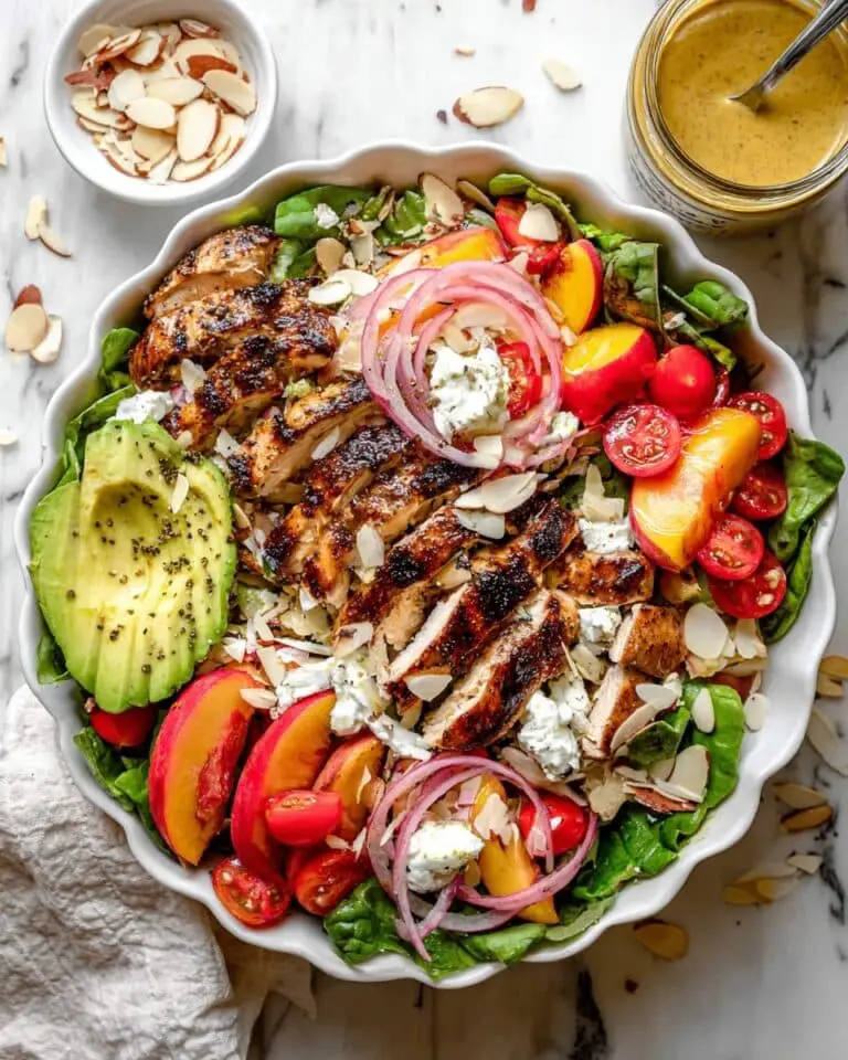 Peach Burrata Salad with Balsamic Dressing Recipe