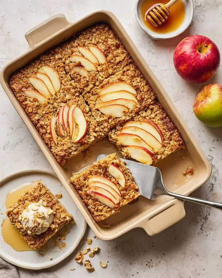 Apple Cinnamon Baked Oatmeal with Greek Yogurt Recipe