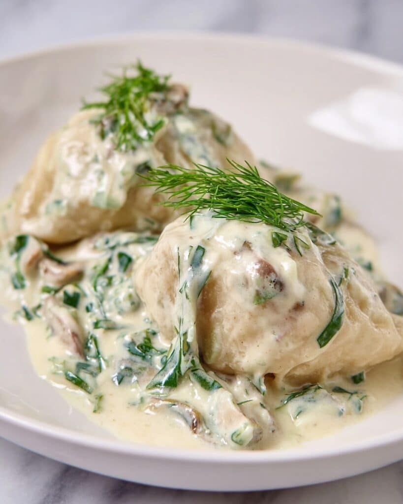 Creamy Mushroom Dill Pierogi Sauce Recipe