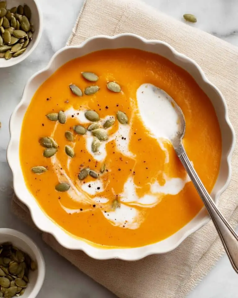 Roasted Butternut Squash Soup with Coconut Milk and Pumpkin Seeds Recipe