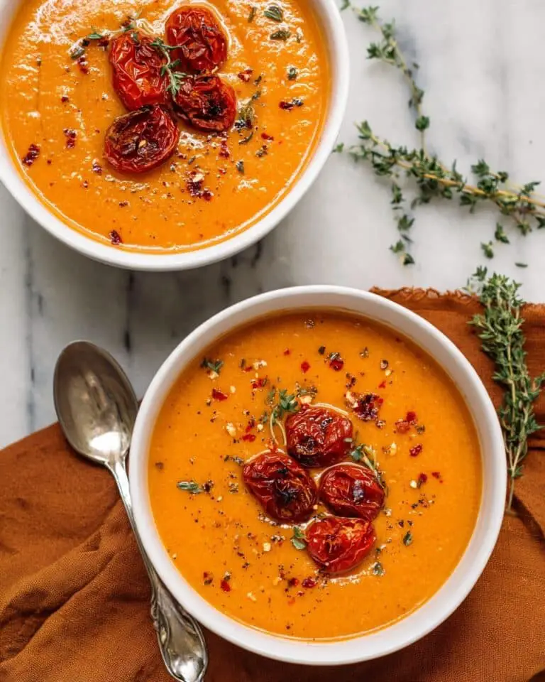 Creamy Roasted Garlic Tomato Soup Recipe